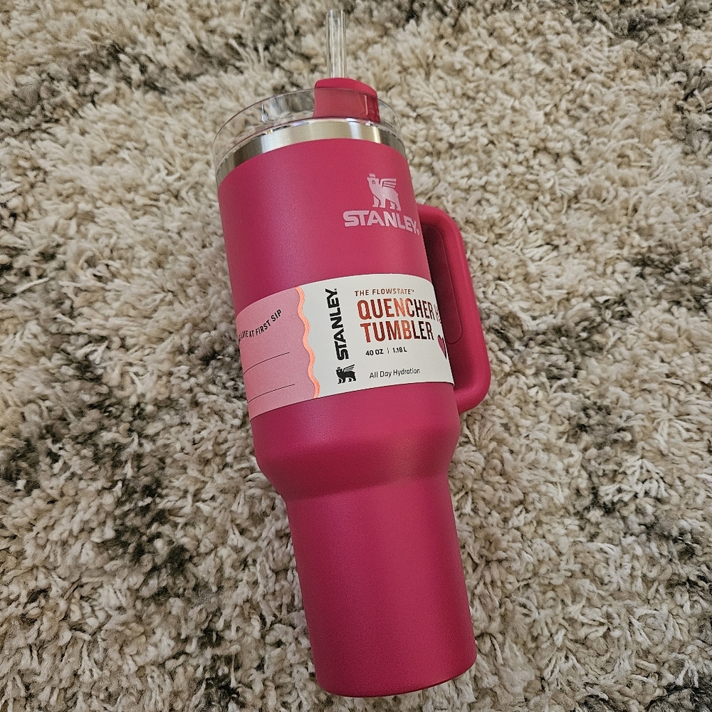 Stanley 40 oz Stainless Steel FlowState Quencher Tumbler Valentine Pink Target - Picture 4 of 7